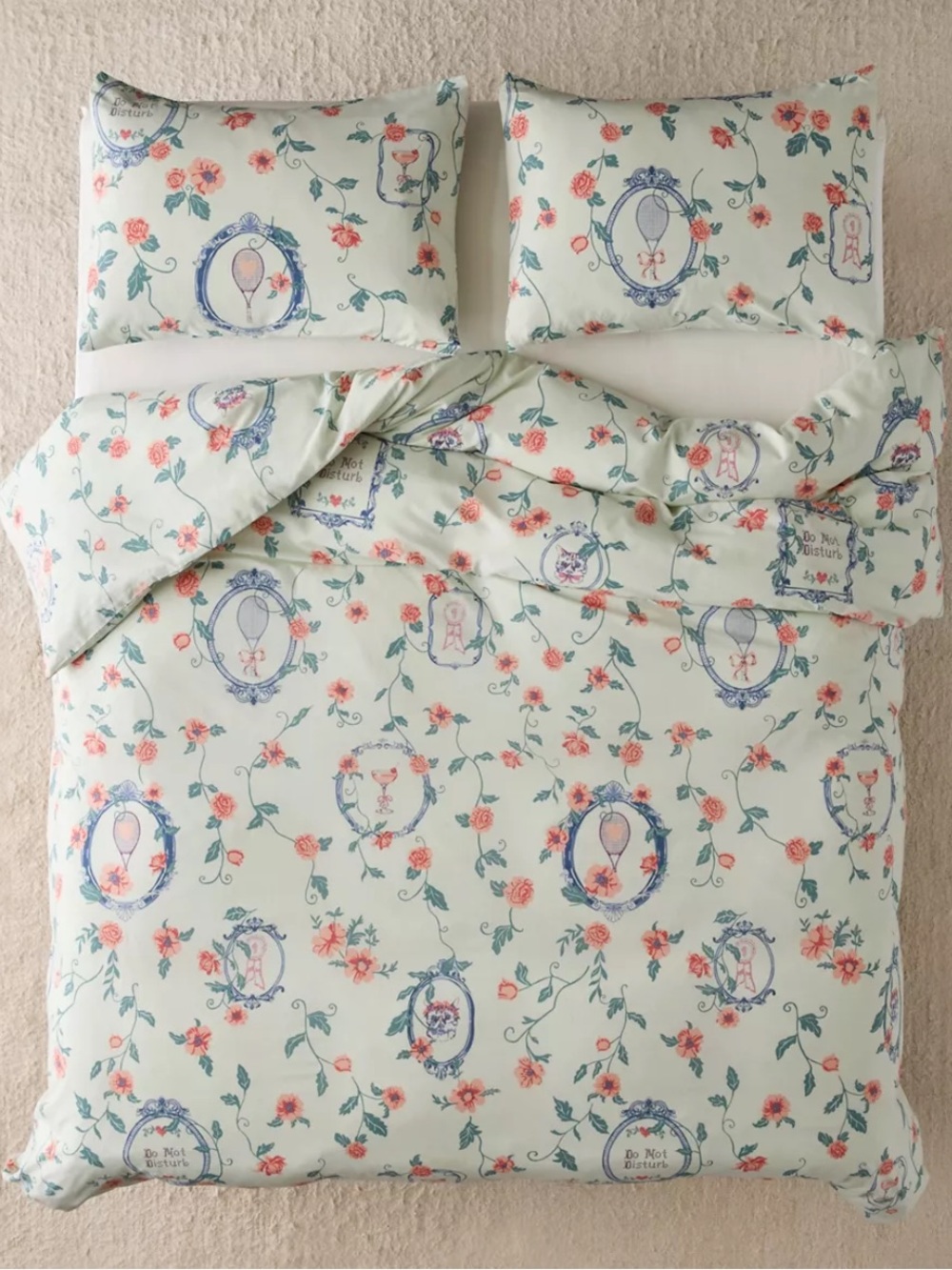 2 Pcs Finley Frame Patterned Pillowcase Covers-Full/Queens